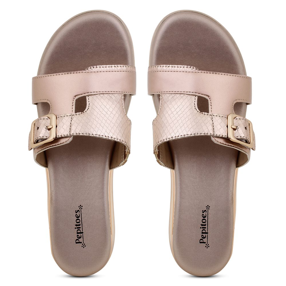 Rose Gold Comfort Slip on Wedges N21273