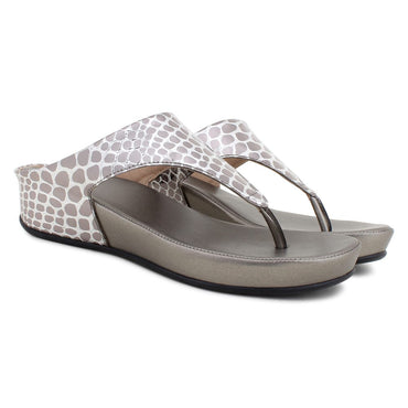 Gun Metal Silver Comfort Slip on Wedges N91242