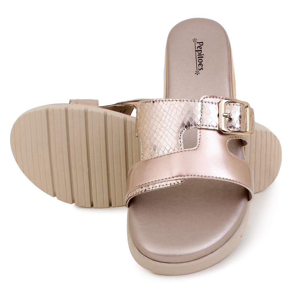 Rose Gold Comfort Slip on Wedges N21273
