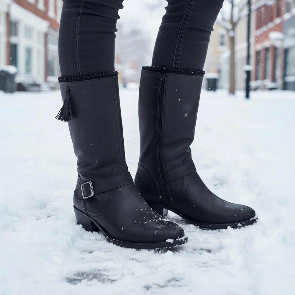 Comfort Slip on Mid Calf Boots N91230